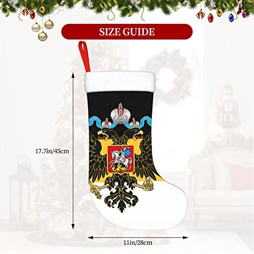 QG ZZX Bandeira do Império Russo de Christmas Staques de Natal Lareira Solping Meia de 18 polegadas Decoração de férias