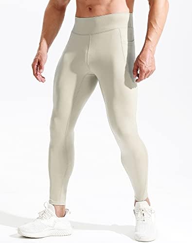 Calça de camisola de compressão seca de neleus masculina, com calças justas com leggings com bolso do telefone