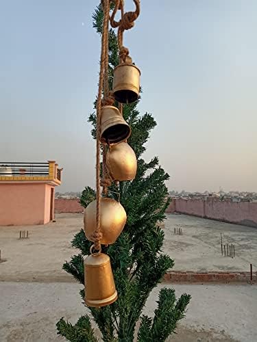 Sinos de vaca dourada rústica para decorações de natal