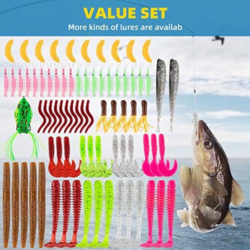 Irrodes de pesca Goando para peixes de peixe Atraentes de pesca de caixa de peixes para baixo para trutas acessórios de pesca de salmão, incluindo iscas de colher de molhos de plástico macio cambalho