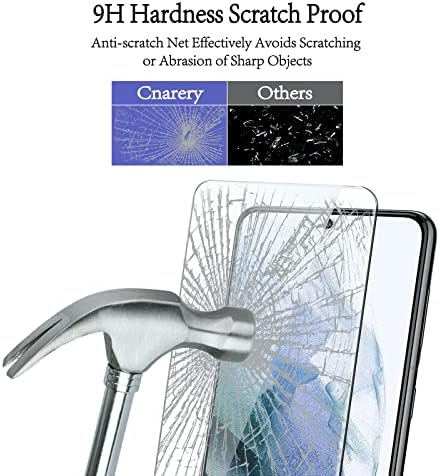 CNARERY [2+2 pacote] Protetor de tela de 2 pacote para Samsung Galaxy S21 5G Suporte Impressão digital e 2 pacote de