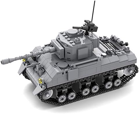 Lingxuinfo 537pcs DIY BLOCOS CRIATIVOS MONTAGEM MOC MOL MILITAL TANK MILITAL Sherman M4 Modelo de tanque, tanques armados Bloco de construção, conjunto de exército de modelos colecionáveis