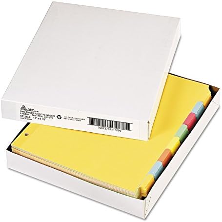 Avery 11509 Escreva e apagarem os divisores de papel da tábua simples, 8 de 8 delas, letra, multicolor
