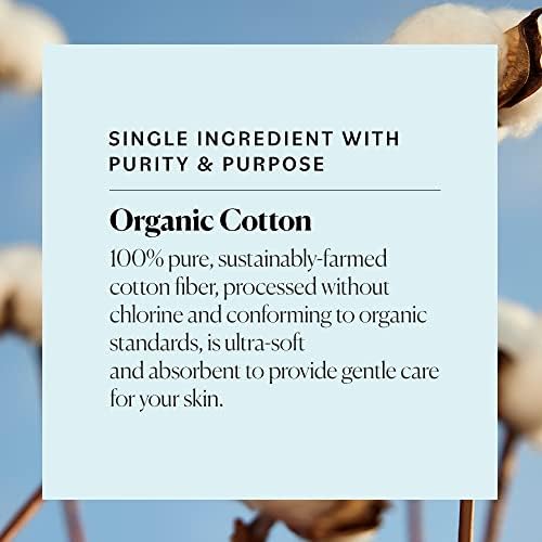 Sky Organics Organic Cotton Rounds for Sensive Skin, Pure Gets Certificado Organic for Beauty & Personal Care, 100 ct.