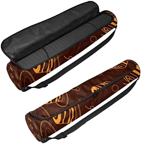 Laiyuhua Yoga Mat Bag, bolsa de ginástica de ioga com zíperas duplas para mulheres e homens - zíperes lisos, abertura grande em forma de U e alça ajustável, se encaixa na maioria dos tapetes Tiramisu Cake Chocolate Pattern