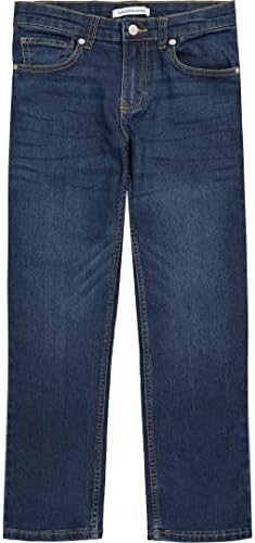 Calvin Klein Boys Skinny Jeans, jeans super macios, ajuste esbelto, 5 bolsos e fechamento de zíper, autêntico, 14