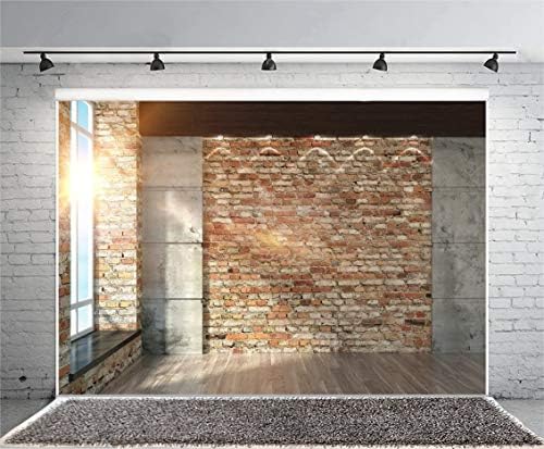 Leyiyi 5x3ft Fotografia Anterior Modern cenário de cenário interior Moderna Vintage Brick Wall Janela solar Luz do sol
