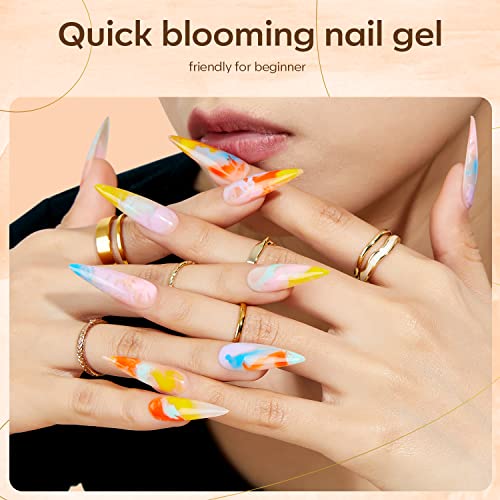 Modelones Blooming Gel Achaness, kit de design de unhas de mármore transparente de 15ml U V LED Mergulhe os acessórios da arte