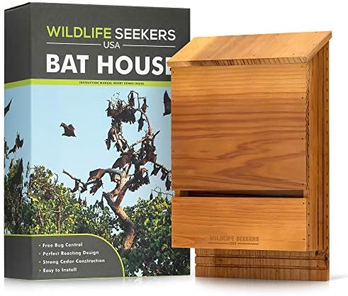 Buscadores de vida selvagem EUA - Premium Cedar Wood Bat House - Caixa de morcego de câmara dupla durável para o