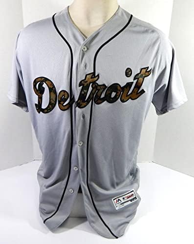 Detroit Tigers Blank Game emitiu Grey Jersey Memorial Day 44 71 - Jogo usou camisas da MLB usadas