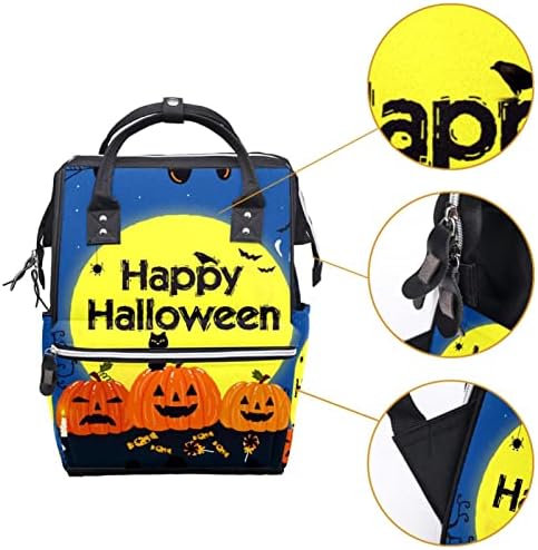 Mochila de viagem Guerotkr, mochila de bolsa de fraldas, mochila de fraldas, halloween witch preto gato abóbora