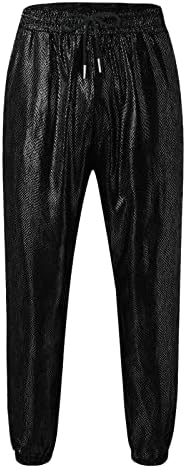 Calça masculino grande e alto masculino casual calças estampas de cordão de gole de goleta de bolso calça calça de calça de calça fofa