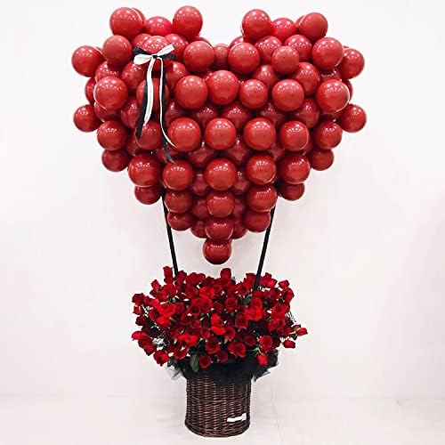 Balões vermelhos escuros 100 pacote, balões de látex marrom premium premium premium para o dia dos namorados de aniversário