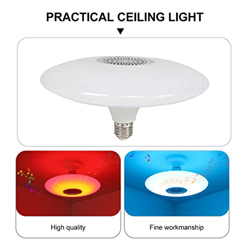 Aboofan 3Sets em casa com lâmpadas de mudança de cor para decoração teto LED Música sem fio Controle Branco OVNI Bulbo Remoto Speaker