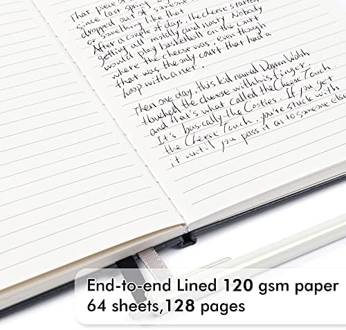 FEELA 18 PACK Journal Notebook para trabalho, notebook de negócios em massa de capa dura ralada diário com caneta titular para homens mulheres notas, com 18 canetas pretas, 120 gsm, 5,1 ”x8.3”, a5, cinza