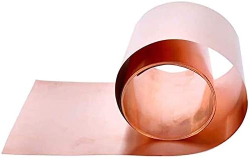 Folha de cobre de Yiwango 99,9% Folha de metal de cobre pura Cu Folha de metal 0,1x100x1000mm para artesanato aeroespacial, 0,2mm100mm1m