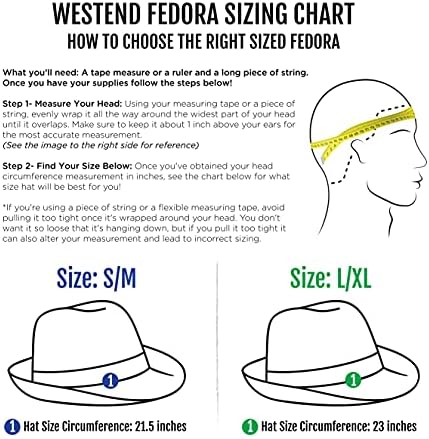 Westend Unissex Brim Brim Fedora - Chapéus para homens e mulheres + chapéus e chapéus de palha do Panamá