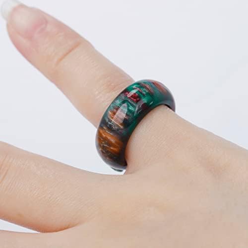 De dedo completo Europa estados Índice Ladies United and Ring Hand Ring Defina o dedo jóias de acrílico de resina colorida