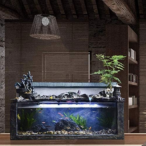 WPYYI Pequeno tanque de peixes paisagismo Aquário da sala de estar da sala de estar para desktop decoração de tanques de peixes