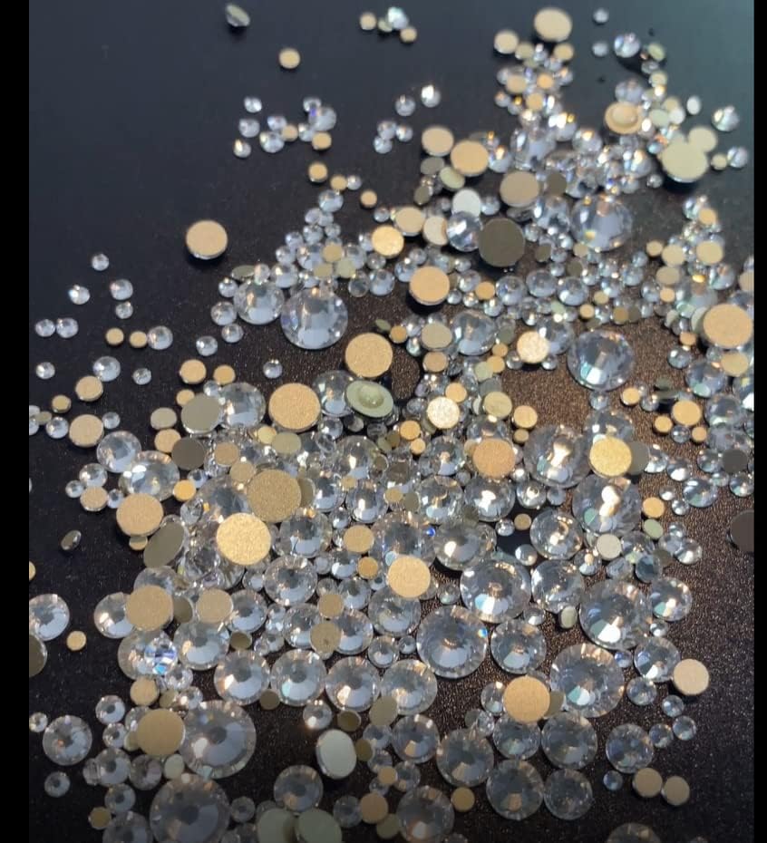 SS3 -SS20 Mix de cores Mix Tamanho 1440pcs Nail Art Rhinestones Crystal Black Nonfix Stone Diamantes