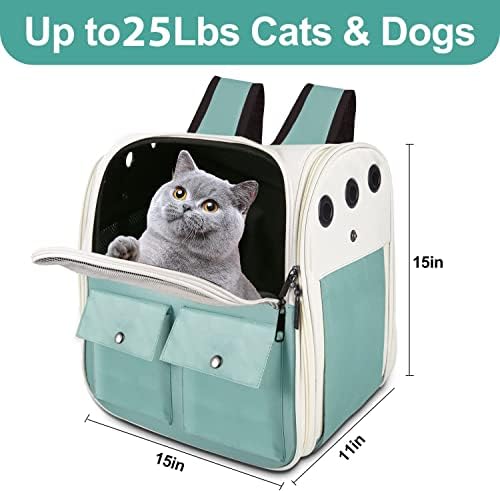 Top Tasta Cat Mackpack Transportador, companhia aérea aprovada, design ventilado, malha respirável para pequenos gatos e cães para caminhadas e camping, carregue até 25 libras