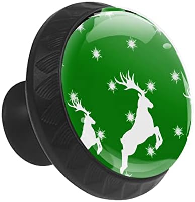 12 peças Chrismas Green Ball Elk Knobs para gavetas de cômodas, 1,37 x 1,10 em armários de cozinha redondos para o quarto de berçário em casa quarto de crianças quarto