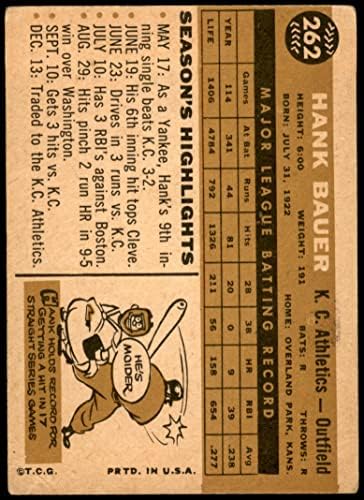1960 Topps 262 Hank Bauer Kansas City Athletics Dean's Cards 2 - Good Athletics