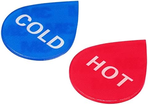 Patikil Self Stick Hot Water Rótulo, 4 pares/8 pacote de acrílico Sinais de adesivos para torneiras, vermelho/azul