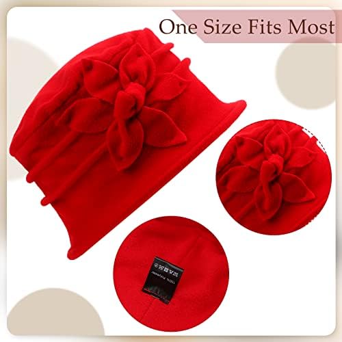 Tarpop 4 peças Flor Cloche Hat Chemo Headwear Capacente para mulheres Cancer Headwear