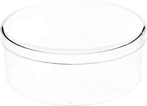 Pioneer Plastics 022c Recipiente de plástico redondo transparente, 2,75 W x 1,0625 H, pacote de 2