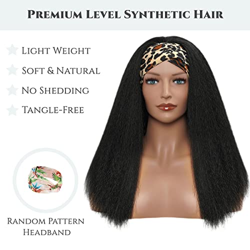 AMinow, peruca reta de fita reta, macia e natural como cabelos humanos, usam perucas sem gluus para mulheres negras, longa italiana italiana yaki sintética Half Wig 28 polegadas