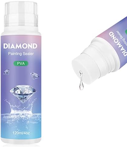 Vindija Diamond Painting Sealer 120ml, 5D Diamond Pintura cola de diamante selaador de arte permanente e efeito de brilho do brilho Puzzim de diamante e pintura de diamante