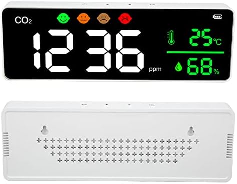 Kadimendium LED Screen Qualidade do ar Montagem de parede Montagem Digital Temperatura CO2 Detector de concentração DM1306 Higrômetro para o escritório em casa