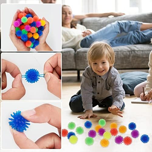 100 PCs Spiky Hedge Balls, Mini Bolas de Porcupina multicolorida, alívio do estresse Bolas sensoriais de alívio do estresse,