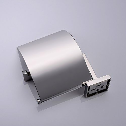Portador de papel higiênico gooffy Cromo SUS304 Polido de aço inoxidável Porta de papel higiênico com tampa Conjuntos de hardware