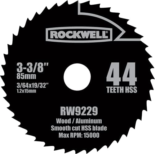Rockwell RW9229 Versacut 3-3/8 polegadas 44T HSS Circular Saw Blade