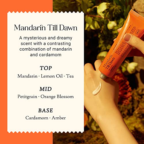 Derma B Narrativa Creme das mãos Mandarin Till Dawn, Creme de mão hidratante diário perfumado, loção nutritiva perfumada