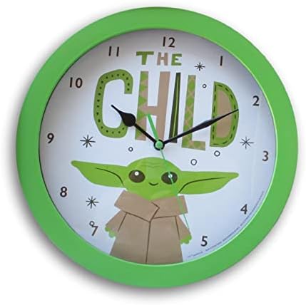 Decoração de verão O Mandalorian Baby Grogu relógio de parede analógico - 9,5 polegadas de diâmetro