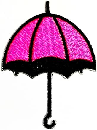 Kleenplus 3pcs. Pink Umbrella Cartoon Ferro bordado em costura no crachá para jeans jaquetas HATCACH METHPACHS Camisetas adesivas Apliques de chuva de guarda -chuva e remendos decorativos