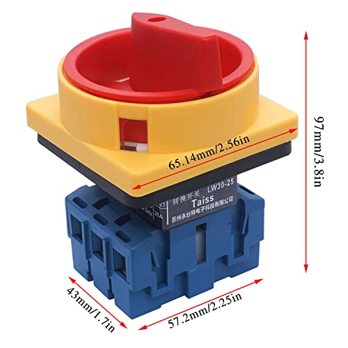 Chave de troca de TAISS 3 Caixa de seletor de posição 12 Terminais 63A 690V ASLAÇÃO UNIVERSAL LW26-63/3 Caixa + interruptor de troca