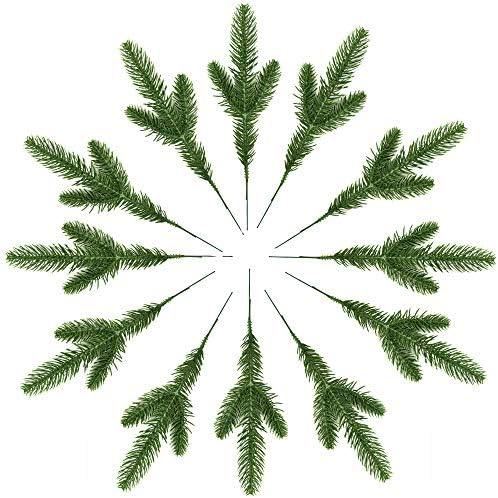 XIPEGPA 30pcs 10.24x3.94 polegadas Ramificação artificial de pinheiros verdes Plantas verdes de guirlanda de pinheiros para grinaldura de guirlanda embelezamento de Natal e decoração de jardim em casa