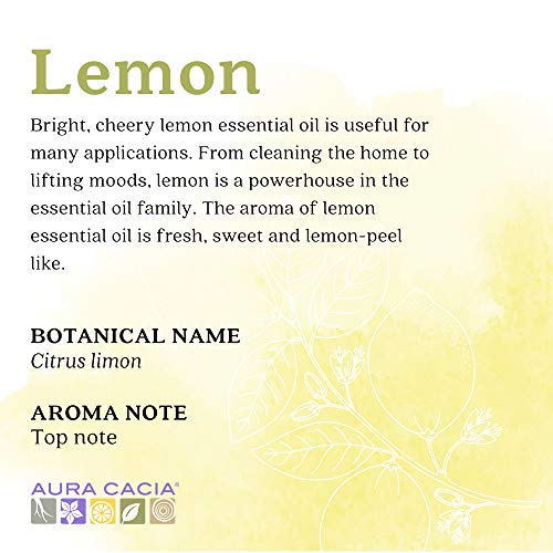 Aura Cacia de óleo essencial de limão puro | GC/MS testado para pureza | 15 ml | Limon cítrico