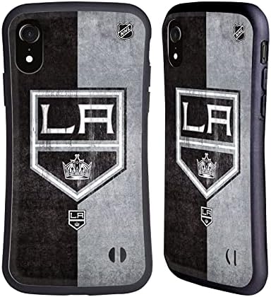 Projetos de capa principal licenciados oficialmente NHL Half Los Angeles Kings Hybrid Case compatível com Apple iPhone XR