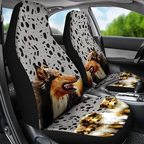 Amazing Rough Collie Print Print Car Seat Capas Universal Fit Capas de assento de carro - Amazing Rough Collie Dog Print Car