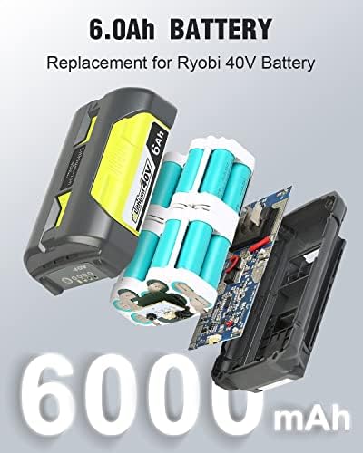 6.0AH 40V Substituição para a bateria Ryobi 40V e um inversor de energia compatível com a bateria Ryobi 40V Turn DC 40V