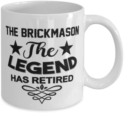 Caneca de Brickmason, a lenda se aposentou, idéias de presentes exclusivas para Brickmason, copo de chá de caneca de