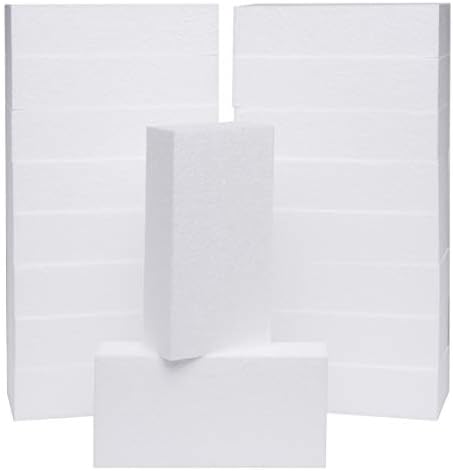 Bloco de espuma artesanal de Silverlake - 18 pacote de blocos de poliestireno de 8x4x2 EPS para artesanato, modelagem, projetos