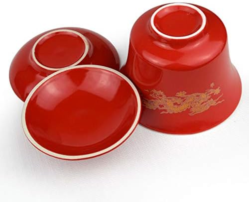 Gaiwan 2 ternos de porcelana xícaras de porcelana 8 onças dragão chinês e phoenix capa tigela pires vermelha tureen para festa de