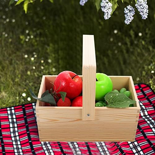 Zerodeko Ornament Box Box Wood Storage Basket com Handle Wedding Keetake Gift Candy Basket Flor Storage Bin Organizer para festa de