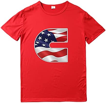 Camiseta de compressão masculina camisetas gráficas masculinas Casual 3d 4 de julho Padrão de bandeira vintage T camisa